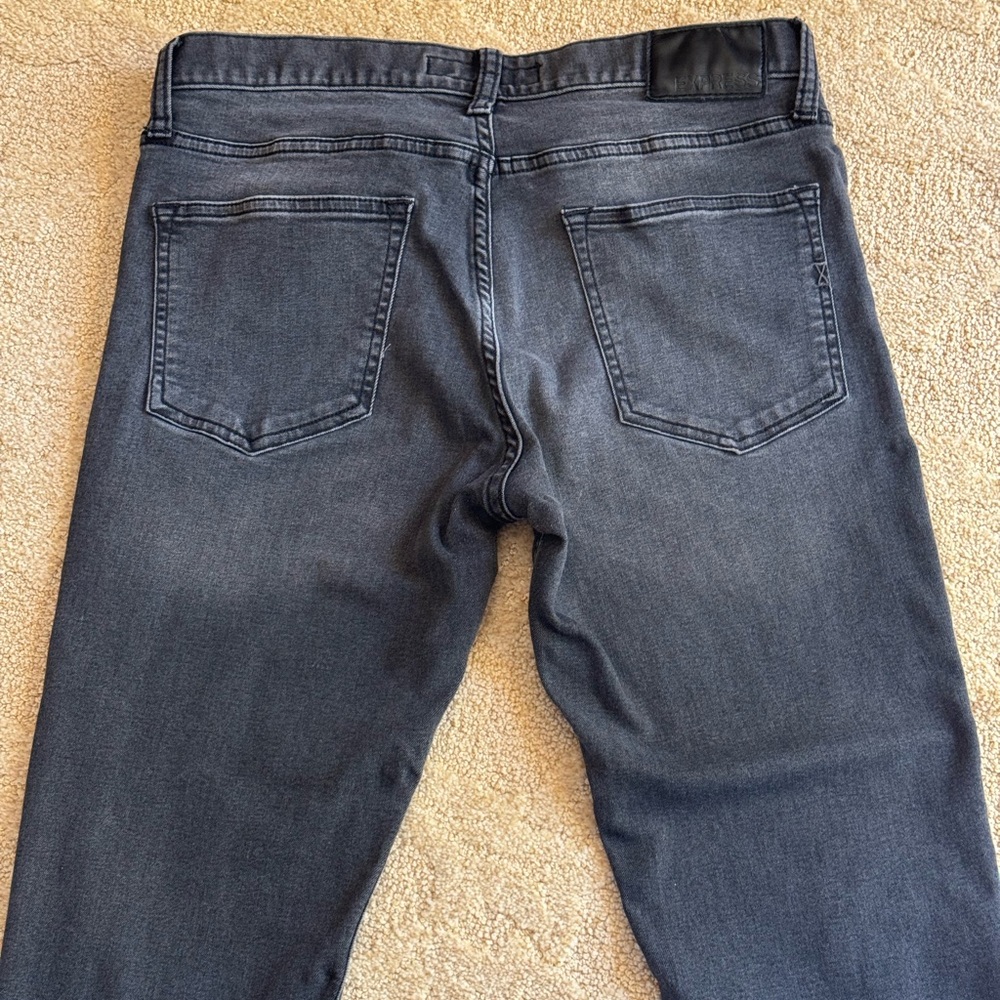 Men's Express Black Denim Jeans size W 32 - 30 Skinny style
